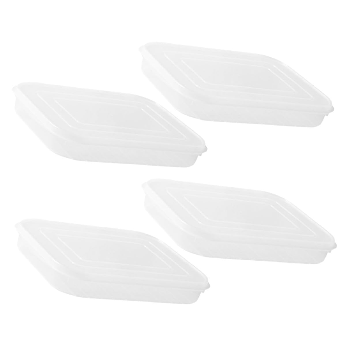 Veemoon 4 Stück Pack Frischhaltedosen für Kühlschrank Große Transparente Aufbewahrungsboxen mit Weichem Deckel Bpa Frei für Fleisch Meeresfrüchte und Gefrierfach