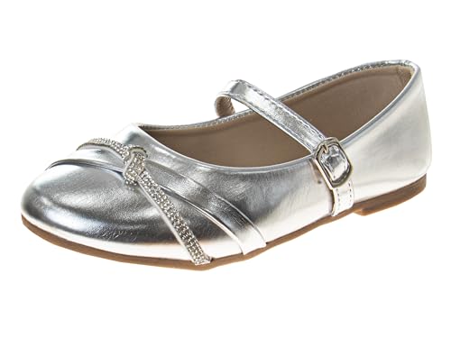 KENSIE GIRL Closed Toe Dress Ballerina Flats - Stylish Formal Patent Mary Jane Wedding Party Shoes (Toddler - Little Kid - Big Kid)