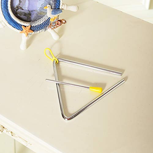 Image of 7 Inch Musical Steel Triangle Percussion Instrument With Striker