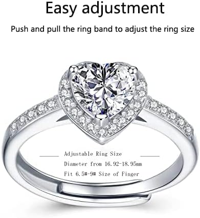 Atylyk Moissanite Engagement Ring Solitaire Sterling Silver Promise Rings for Women Lady - Image 3