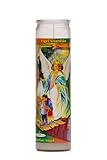 Guardian Angel Religious Prayer Candle / Ángel de la Guarda Novena Vigil Candle (Vanilla Perfume White Wax)