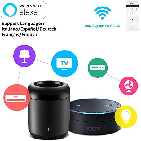Broadlink Smart Home Hub, RM Mini3 Smart Wi-Fi IR Universal Remote Control, One for All Infrared Controller - Black