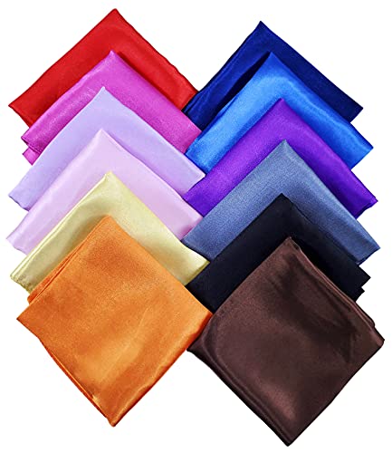 12 Set Mixed Designs Small Square Satin Womens Neck Head Scarf Scarves Bundle3