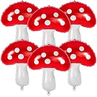 6Pcs Globos Setas,30 Pulgada Seta Globos de Aluminio
