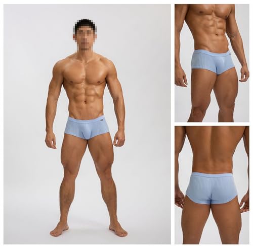 Cotton Short Boxer Briefs for Men Sexy Low Waist U Raised Pouch Underwear2