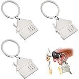 🏠【Para ti】Recibirás 3 llaveros de metal con la casa. Tamaño: 6,7 * 3,5 cm, grosor 4 mm. Estos llaveros satisfacen sus necesidades diarias.