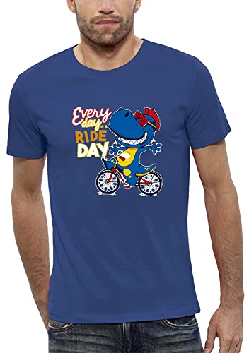 T-Shirt Dinosaure Rider Vélo Homme en Coton Noir