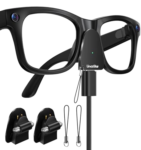 Charging Adapter for RayBan Meta Smart Glasses USB C Charger Compatible with Meta Gen 1/2 Wayfarer Skyler Headliner Oakley Meta HSTN Portable Charger with LED Indicator Overcharge Protection 2Pack