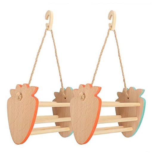 Lätt att installera icke giftigt hamster trä hängmatta hängande skrivbord stativ för parakit