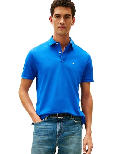 Image of Tommy Hilfiger Mens Short Sleeve Cotton Pique Polo Shirt in Regular Fit
