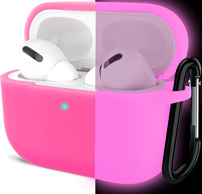 Miracase AirPods Pro 2nd Generation Case Cover(2022), Protective Soft Silicone Skin Accessories for Men Women Boys Girls for Apple AirPods Pro Gen 2, Front LED Visible-Glow Pink