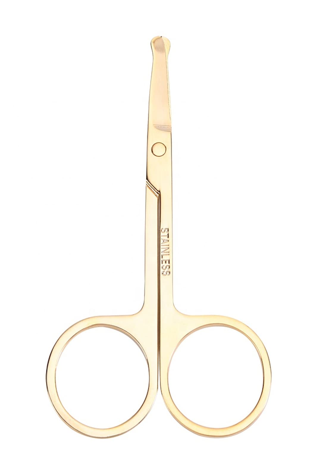 EWANTO - 100 forbici per peli di animali e gatti, con punta tonda, per la cura di viso e zampe, colore oro, in acciaio inox, per la cura del pelo del cane, per la cura del pelo