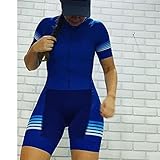 Triathlon Damen Radfahren Jersey Sets Jumpsuit Anzug Fahrrad Jersey Reiten Mtb Sportwear-Skinsuit mit Taschen 9d Gel. Pad (Color : 1, Size : 3X-Large)