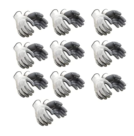 HAND CARE Safegrip Heavy-Duty | Reusable Industrial Safety Nylon Anti-Cut Resistant Hand Gloves, Grey - Pack of 10 Pairs (B0BLM19YD3) Amazon Price History, Amazon Price Tracker