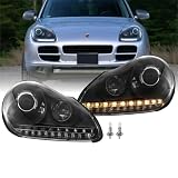 Xenon Scheinwerfer Set Schwarz für Porsche Cayenne 9PA 955 2002–2006 mit LED Blinker