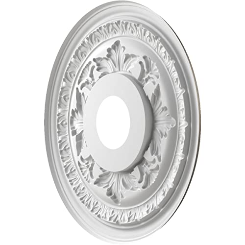 Image of Ekena Millwork CMP16BADST Baltimore Thermoformed PVC Ceiling Medallion (Fits Canopies up to 6 1 /2 inch), 16 inchOD x 3 1 /2 inchID x 1 inchP, Universal Aged Metallic Weathered Steel