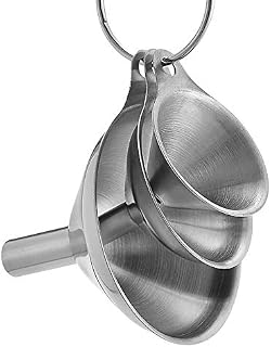 Stainless Steel Funnels, Set of 3 Small Kitchen Funnels with Long Handle Funnels for Filling Bottles Liquid Dry Ingredients Powder, Durable and Dishwasher Safe