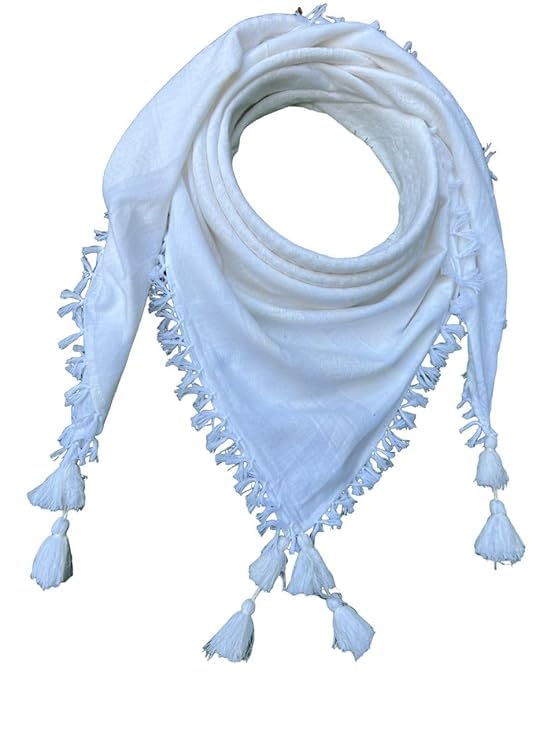haider ali and sons Men's and Women's Shemagh Soft Scarf | Lightweight, Fashion & Breathable scarf | Natural Cotton | Multi-Purpose Arafat Scarf for All Seasons (White, 44 x44 inch)-picture-25