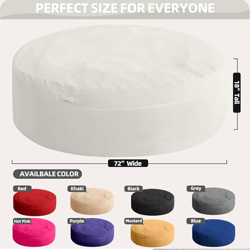 Image of HABUTWAY XX-Large Bean Bag Chair: Giant 7' Memory Foam Furniture Bean Bag Chairs for Adults with Microfiber Cover 7Ft（Beige）