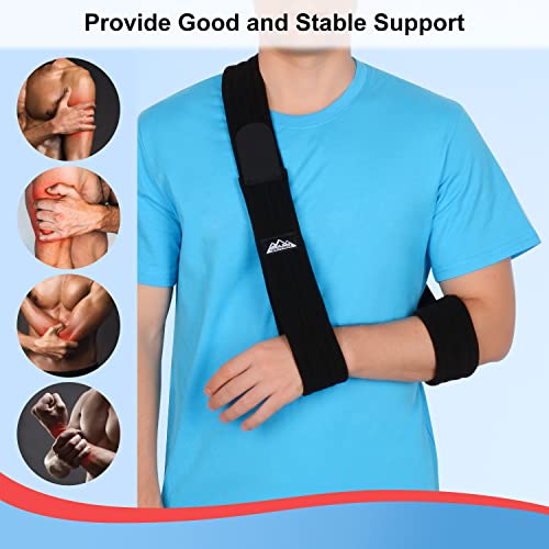 Supregear Arm Sling, Adjustable Lightweight Comfortable Shoulder Immobilizer Arm Sling Breathable Medical Shoulder Support For Injured Arm Hand Elbow, 71 Inch / 180Cm (Black) #TOP6