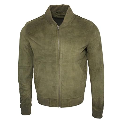 Infinity herr retro kaki get mocka läder bomber Varsity jacka