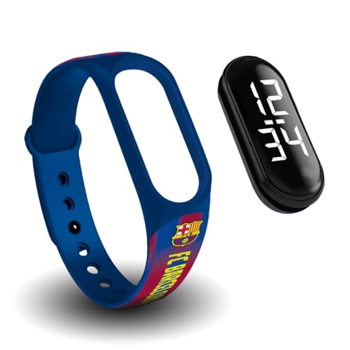 FIT & FUN Relógio Digital com Pulseira Oficial FC Barcelona – Resistente à Água, Relógio Esportivo com Funções de Calendário, Design Oficial do Barça Temporada 25-26, Moderno