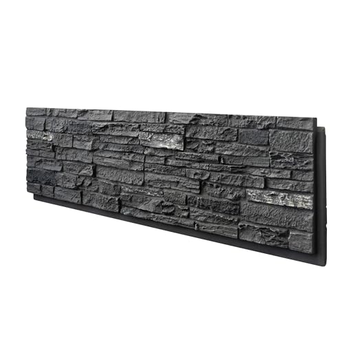 ROOMTEC 1-Pack Faux Stone Wall Covering Panels - PU Stone Veneer, Interior & Exterior Siding for DIY Projects, 46.46" x 12.99"