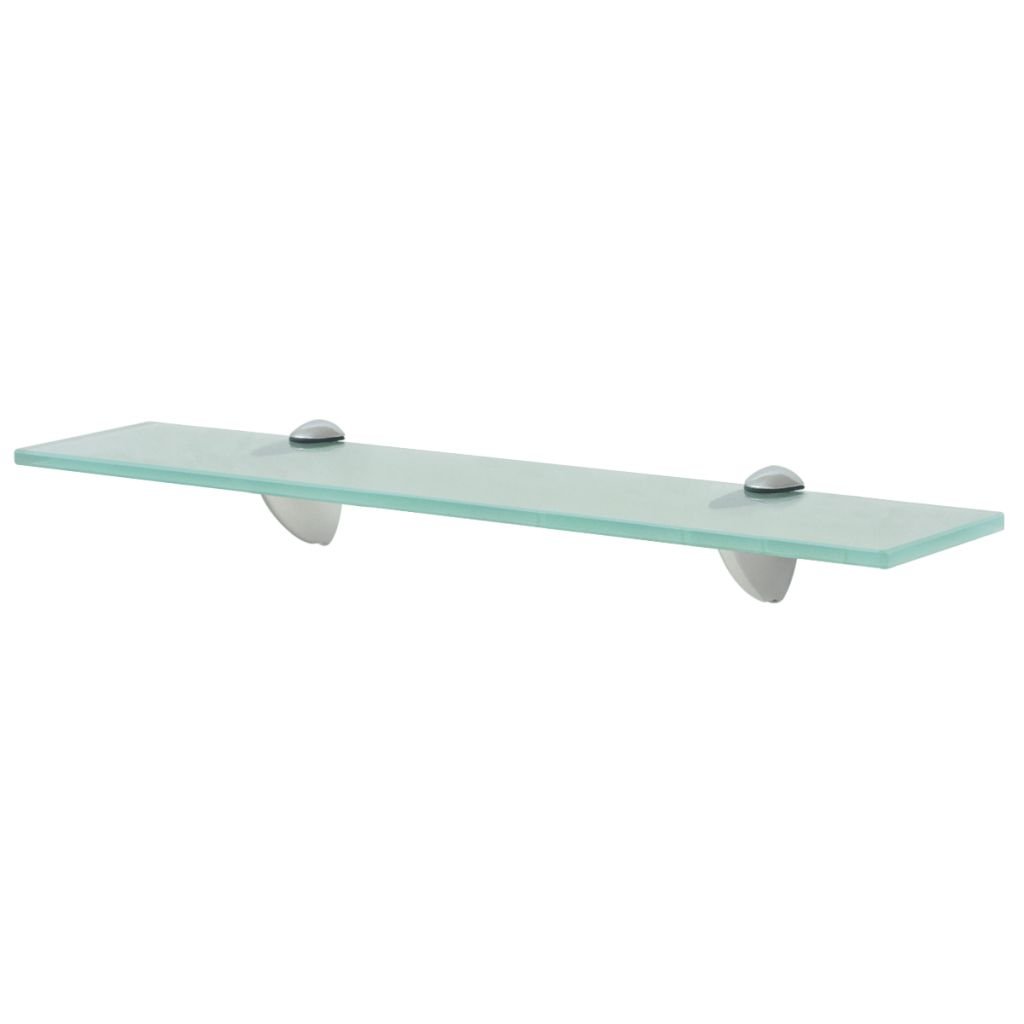 Estante de cristal templado con base de metal, para pared de almacenamiento, transparente, para baño, 50 x 10 cm, carga 10 kg