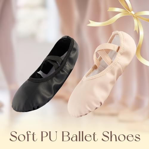 Ballet Shoes for Girls Ballet Dance Slippers Soft PU Dance Shoes for Toddler/Little Kid/Big Kid4