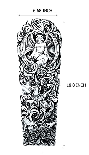 Waterproof Full Arm Temporary Tattoos - Tribal Wolf, Leopard, Lion King Designs - 6 Sheets For Men And Women #TOP5