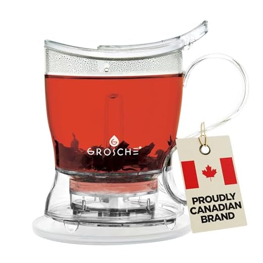 GROSCHE Aberdeen Tea Infuser Teapot & Smart Tea Maker - BPA-Free, Drip-Free Design | Coaster | Easy Brew | Easy Clean Steeper | Loose Leaf Brewing - Stylish Design | 17.7 oz - 1000 ml