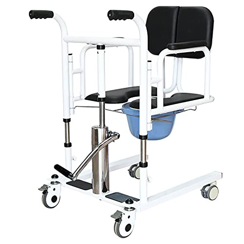 CHENLIU Grúa para Pacientes, Silla de Ruedas para traslado de Pacientes Mayores, con división de 180° y Altura Ajustable (40-64 cm), con Capacidad de Carga de 150 kg para residencias de Ancianos (B)