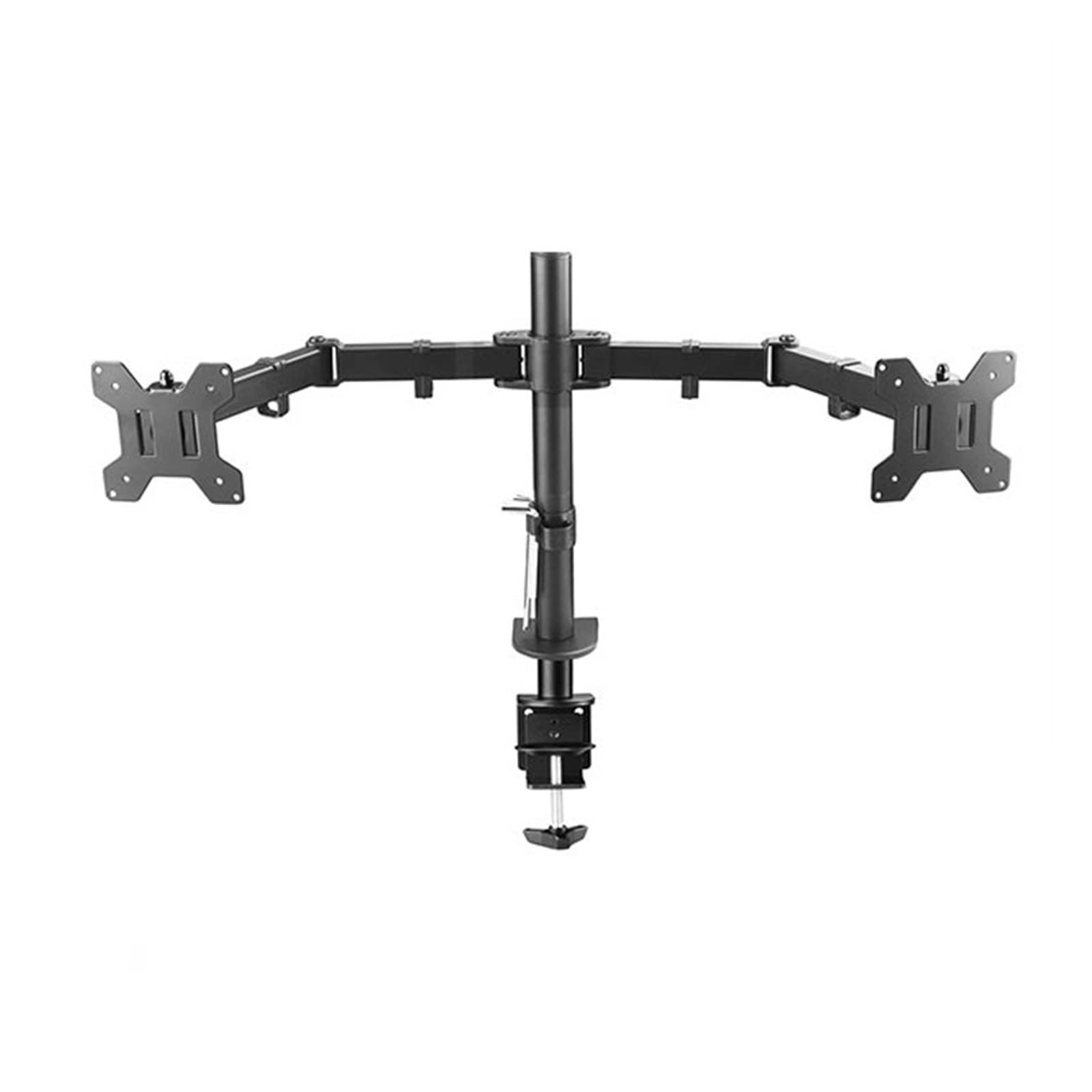 TKJfdTY Dl-Ms02 Desktop Stand Full Motion 360 Degree Steel Dual Monitor Holder 10"-27" Clamp Base Monitor Mount Arm Loading 9.9Kgs