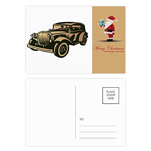Cartes postales de Noël haut de gamme avec voitures d'époque | Set de 20 cartes de vœux premium