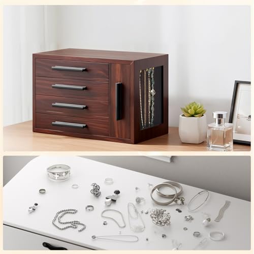 Boîte à Bijoux pour Boucles d'Oreilles Colliers et Bagues à 5 Tiroirs