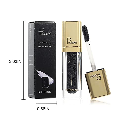 Kilshye Glitter Liquid Eyeshadow Shimmer Eye Shadow Metallic Eyeshadows High Pigment Eyes Shadow Long Lasting Waterproof Eyes Liquid Makeup For Women And Girls Pack Of 1 (G- Black 12) #TOP1