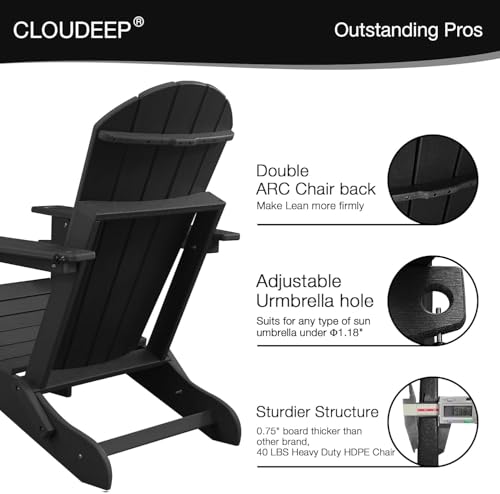 Cloudeep Folding Adirondack Outdoor Chairs thumb #3