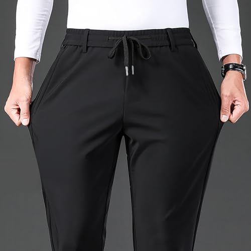 DESKABLY Mens Casual Pants Elastic Waist Stretch Straight Fit Pant Golf Pants Quick Dry Athletic Workout Running Sweatpants4