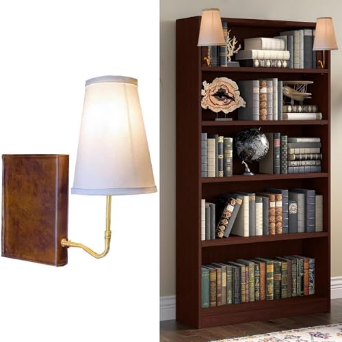 DANGGEOI Vintage Book Style Table Lamp with Linen Shade, Antique