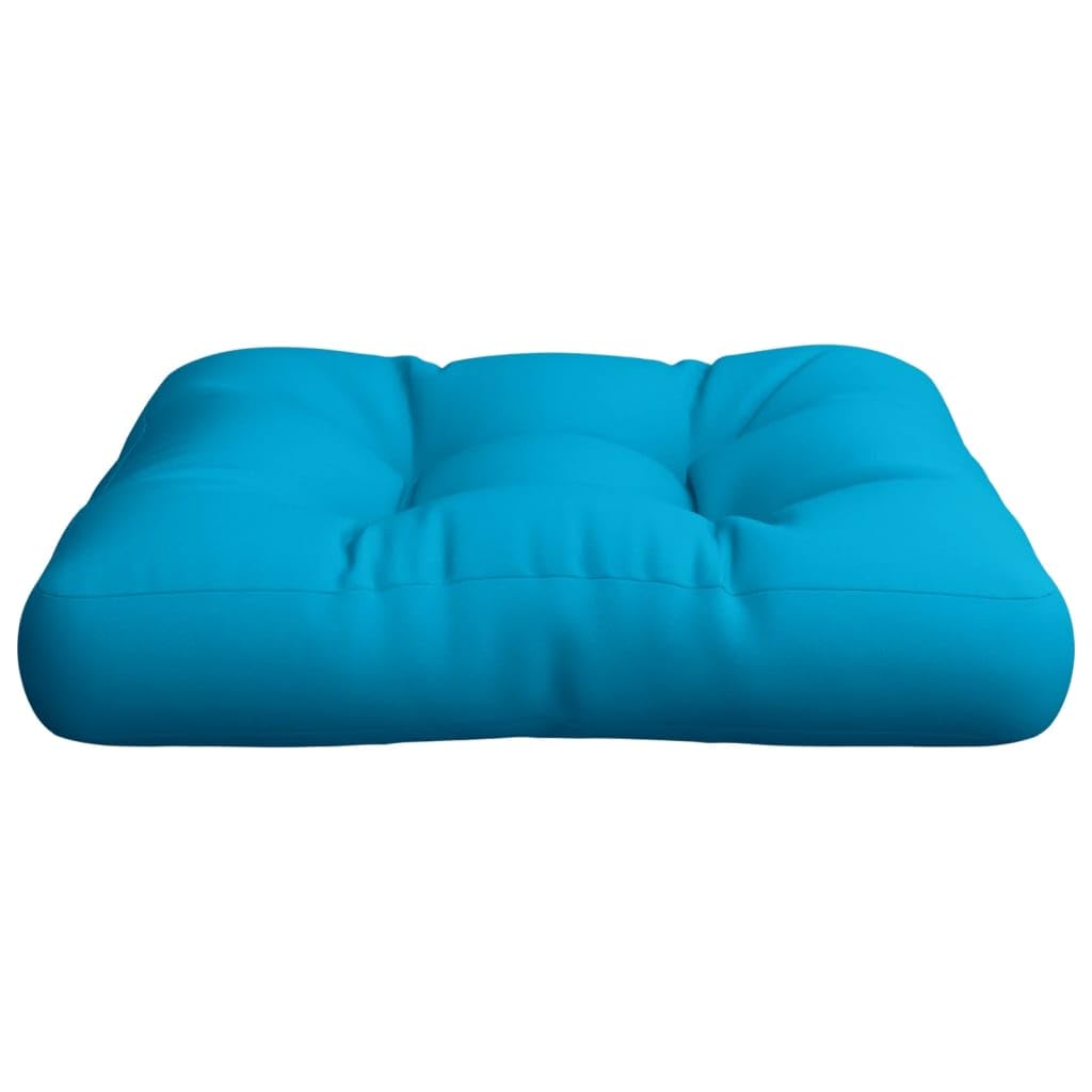 Cuscino per pallet, blu, 60 x 60 x 12 cm, in tessuto, impermeabile, per giardino, balcone, terrazza, antiscivolo, con laccetti, ergonomico, imbottito, lavabile, comodo cuscino per interni ed