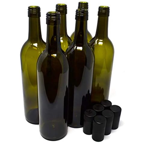 nicebottles Antique Green Wine Bottles with Caps Cover