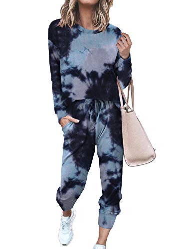Oversized Sweatsuits Sets for Women 2 Piece Outfits Tie Dye Pullover Large at Amazon Women’s Clothing store