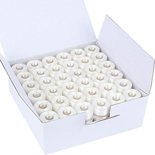 Image of New brothread 144pcs White 70D /2(60WT) Prewound Bobbin Thread Plastic Size A SA156 for Embroidery and Sewing Machine Polyester Thread Sewing Thread