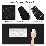 MOSISO Keyboard Mouse Pad Set, Large Gaming Mousepad&Keyboard Wrist Rest&Mouse Wrist Rest&Coaster, Ergonomic Non-Slip Mousepad&Easy Typing Cushion with Memory Foam for Home Office, Black - Image 4