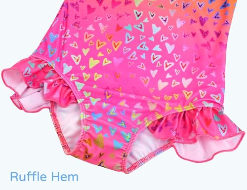Image of Snowheart Girls Bathing Suit Toddler Swimsuit Girl Hawaiian Floral Ruffle One-Piece Breathable Swimwear 4-10T