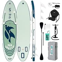FunWater 10'6'' Aufblasbares Stand Up Paddle Board Ultraleichtes SUP mit ISUP 3 Finnen Verstellbarem Paddel Pumpe Rucksack Sicherheitsleine Sitz Komplett Set