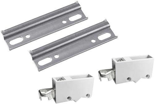 Metafranc Schrankaufhänge-Set - Inkl. 2 Schrankaufhänger (rechts & links) & 2 Aufhängeschienen - Zum einfachen Aufhängen von Hängeschränken / Schrankhalterung / Schrankträger / Wandaufhängung / 353006