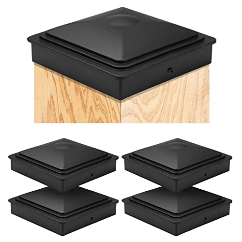 Pfostenkappen 9x9cm,5 Stück ZaunPfosten Kappen für Holzpfosten, Deck Pfosten Plastikkappen mit Schrauben,Kunststoff wasserdicht schützen Holzpfosten Rott Proof und Anti-Cracking