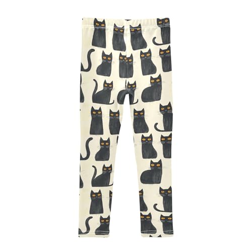 Girls Leggings Black Cat Animals Soft Toddler Leggings for Girls Kids Pants Size 4T-10T2