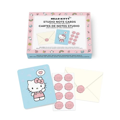 Image of Studio Oh! Blank Note Cards with Envelopes and Wax Seals, Boxed Stationery Set, All Occasion Cards for Thank You Notes, Letters, Gifts and Keepsakes, Hello Kitty Classic Pink